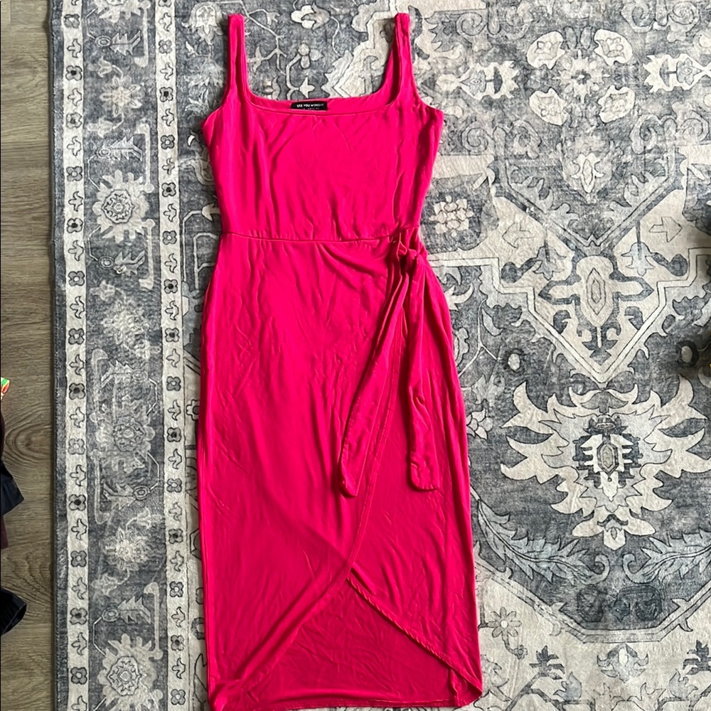 SEE YOU MONDAY L.A. Hot Pink Sleeveless Dress